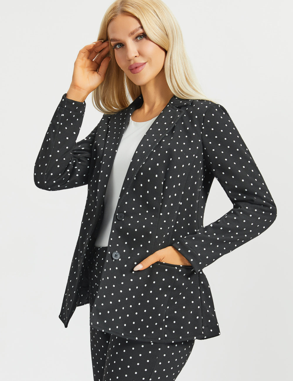 Classic Blazer | Knit Jacquard (Black Ivory Dot) - Final Sale