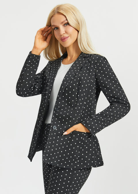 Classic Blazer | Knit Jacquard (Black Ivory Dot) - Final Sale