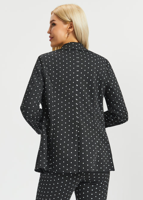Classic Blazer | Knit Jacquard (Black Ivory Dot) - Final Sale