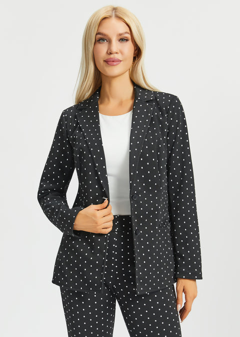 Classic Blazer | Knit Jacquard (Black Ivory Dot) - Final Sale