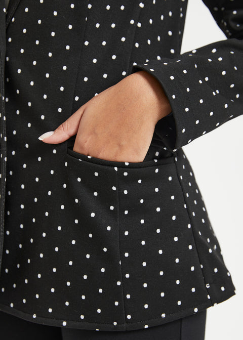 Classic Blazer | Knit Jacquard (Black Ivory Dot) - Final Sale