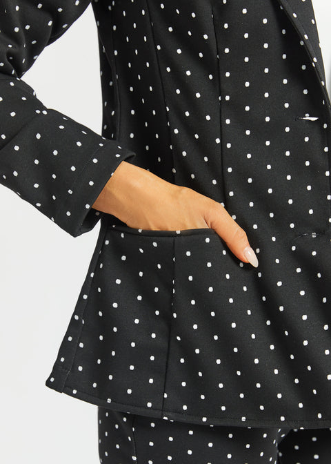 Classic Blazer | Knit Jacquard (Black Ivory Dot) - Final Sale