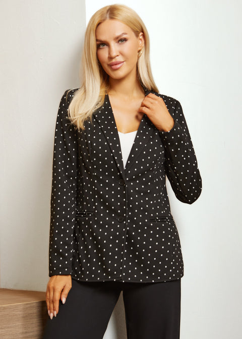 Classic Blazer | Knit Jacquard (Black Ivory Dot) - Final Sale