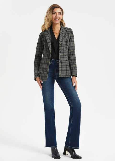 Classic Blazer | Knit Jacquard (Charcoal Plaid) - Final Sale