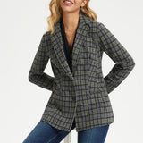 Classic Blazer | Knit Jacquard (Charcoal Plaid) - Final Sale