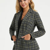 Classic Blazer | Knit Jacquard (Charcoal Plaid) - Final Sale
