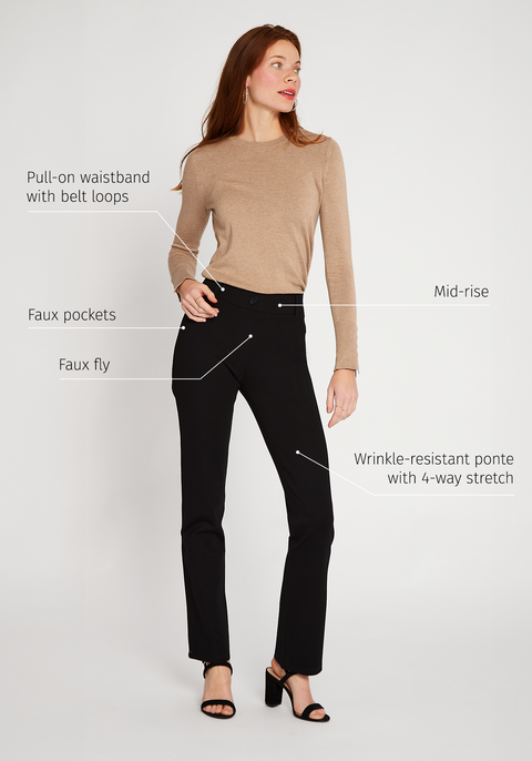 Classic DPYP™ Dress Pant Yoga Pant | Straight (Black)