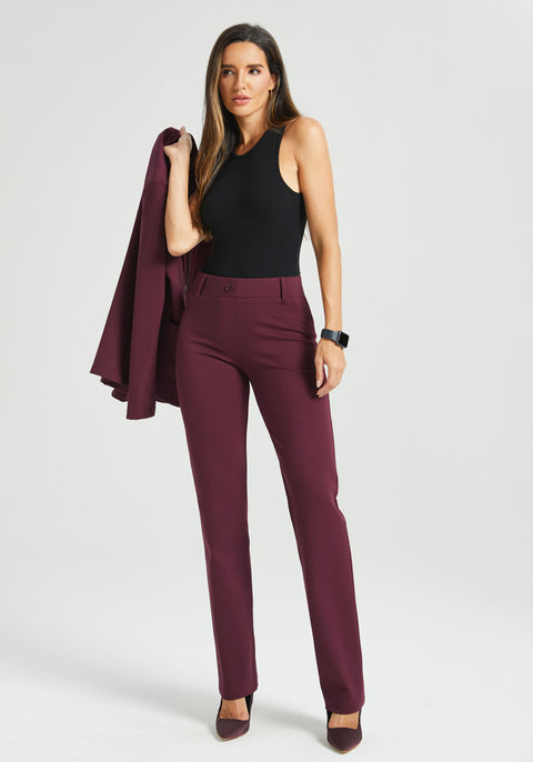 Classic DPYP™ Dress Pant Yoga Pant | Straight (Burgundy)