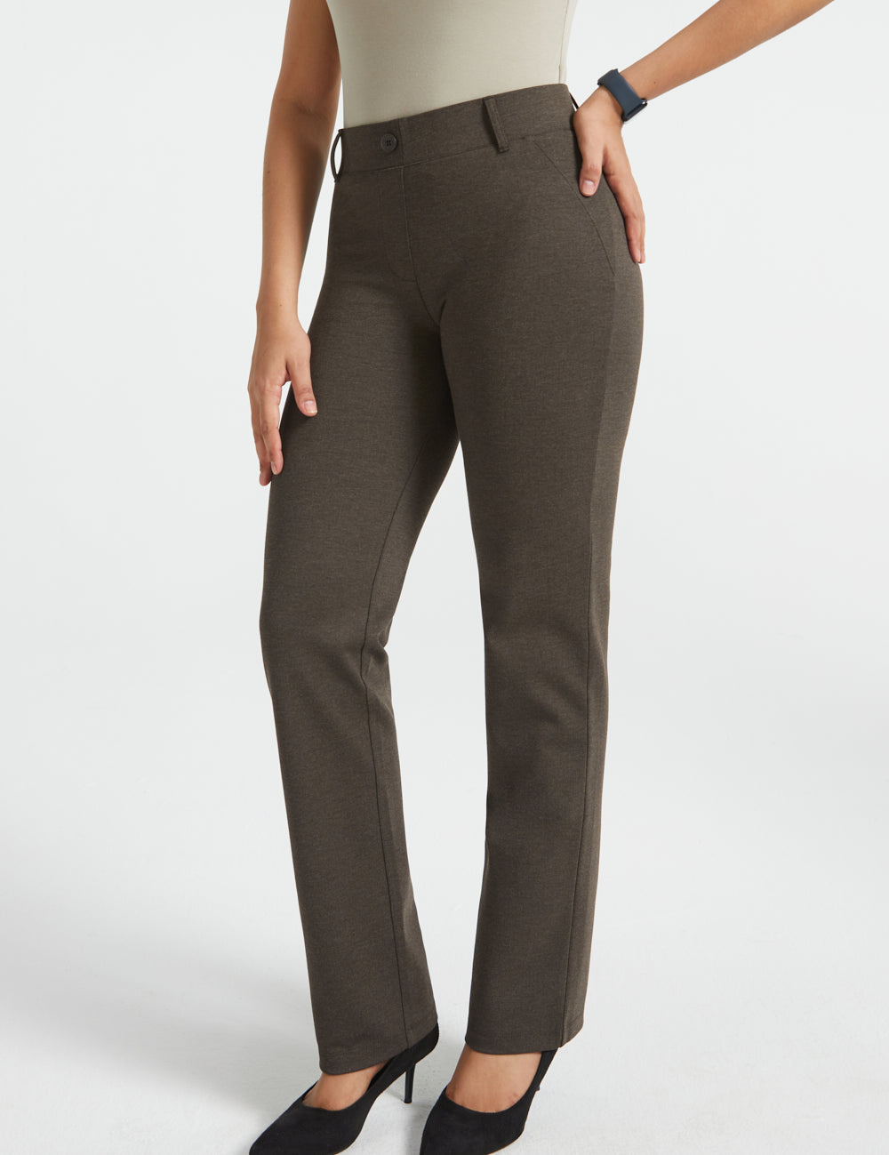 PRESALE ⏰ Classic DPYP™ Dress Pant Yoga Pants | Straight (Heather Brown)