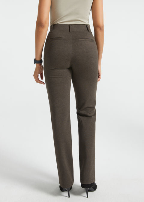 PRESALE ⏰ Classic DPYP™ Dress Pant Yoga Pants | Straight (Heather Brown)