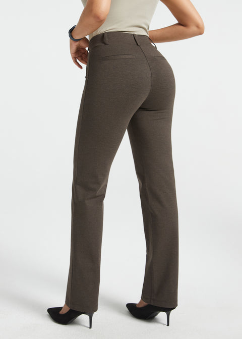 PRESALE ⏰ Classic DPYP™ Dress Pant Yoga Pants | Straight (Heather Brown)