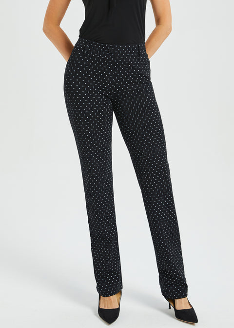 Classic DPYP™ Dress Pant Yoga Pant | Straight (Black White Star)