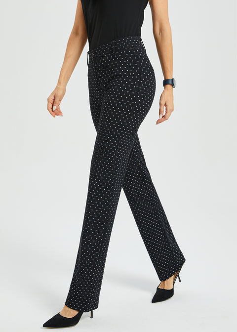 Classic DPYP™ Dress Pant Yoga Pant | Straight (Black White Star)