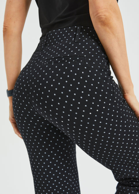 Classic DPYP™ Dress Pant Yoga Pant | Straight (Black White Star)
