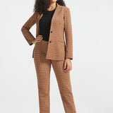 7-Pocket DPYP™ Dress Pant Yoga Pants | Straight (Camel Mini Houndstooth)