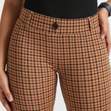 7-Pocket DPYP™ Dress Pant Yoga Pants | Straight (Camel Mini Houndstooth)