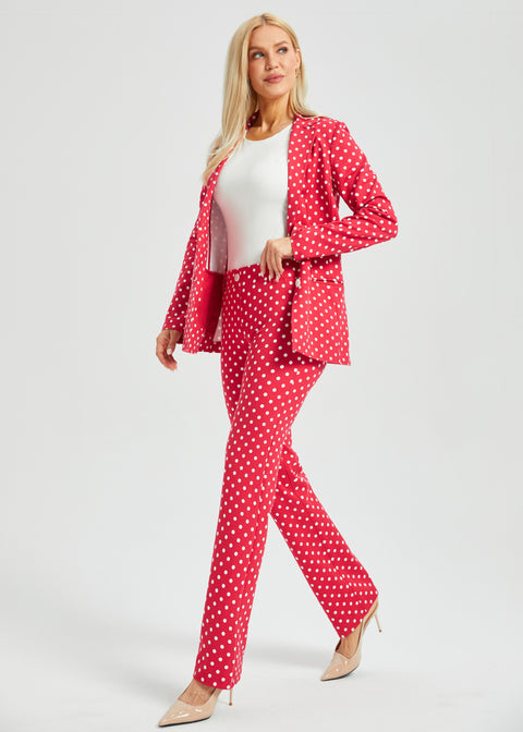 Classic DPYP™ Dress Pant Yoga Pant | Straight (Red White Dot)