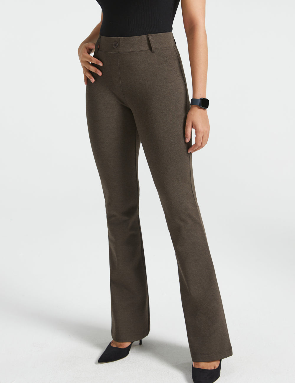 PRESALE ⏰ Classic DPYP™ Dress Pant Yoga Pants | Bootcut (Heather Brown)