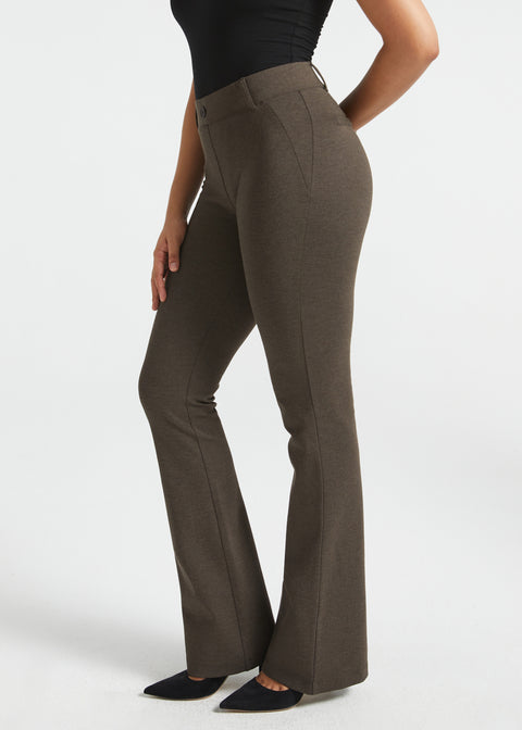 PRESALE ⏰ Classic DPYP™ Dress Pant Yoga Pants | Bootcut (Heather Brown)