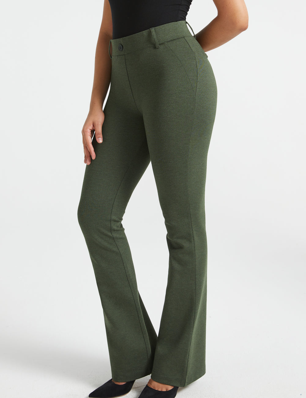 PRESALE ⏰ Classic DPYP™ Dress Pant Yoga Pants | Bootcut (Heather Olive)