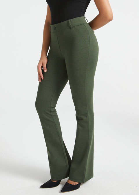 PRESALE ⏰ Classic DPYP™ Dress Pant Yoga Pants | Bootcut (Heather Olive)