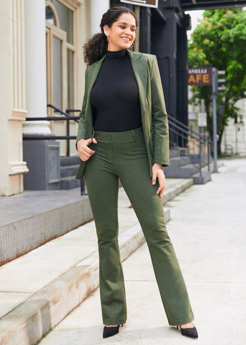 PRESALE ⏰ Classic DPYP™ Dress Pant Yoga Pants | Bootcut (Heather Olive)