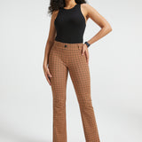 Classic DPYP™ Dress Pant Yoga Pant | Bootcut (Camel Mini Houndstooth)