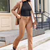 Classic DPYP™ Dress Pant Yoga Pant | Bootcut (Camel Mini Houndstooth)