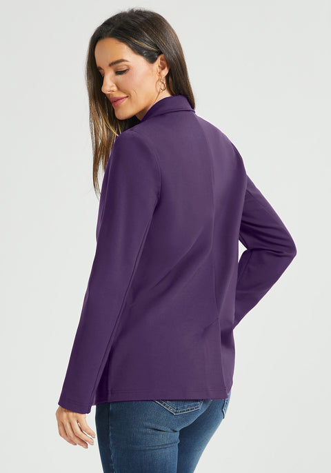 Classic Blazer | Stretch Ponte (Aubergine)