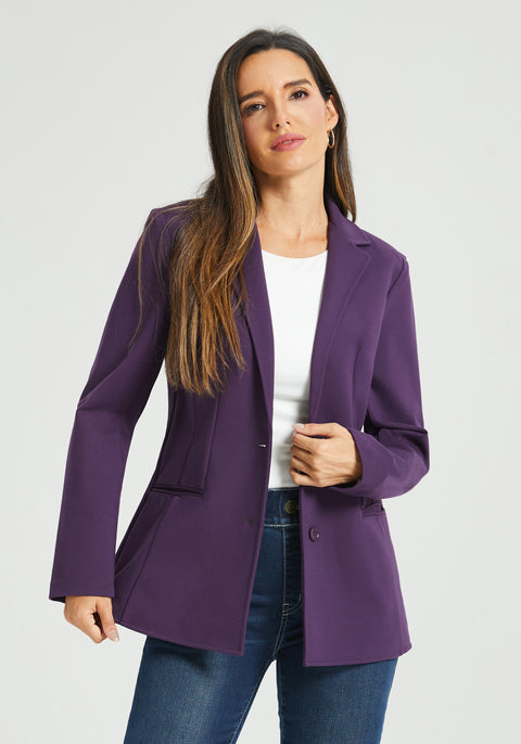 Classic Blazer | Stretch Ponte (Aubergine)