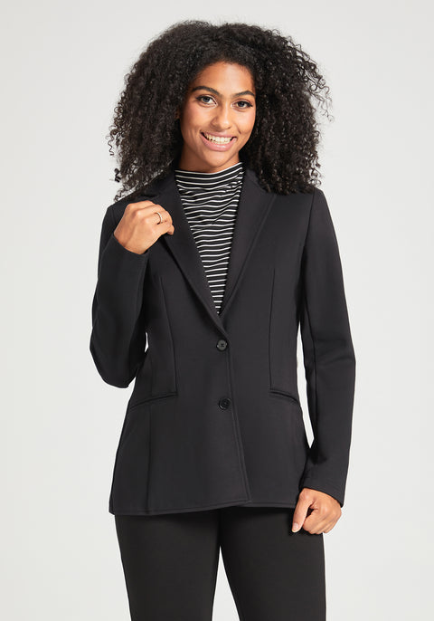 Classic Blazer | Stretch Ponte (Black)