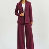 Classic Blazer | Stretch Ponte (Burgundy)
