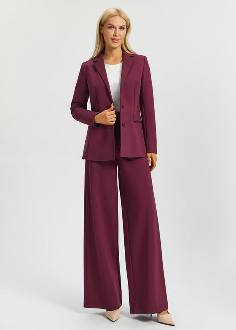 Classic Blazer | Stretch Ponte (Burgundy)