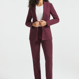 Classic Blazer | Stretch Ponte (Burgundy)