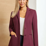 Classic Blazer | Stretch Ponte (Burgundy)