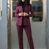 Classic Blazer | Stretch Ponte (Burgundy)