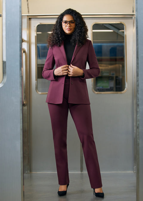 Classic Blazer | Stretch Ponte (Burgundy)