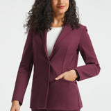 Classic Blazer | Stretch Ponte (Burgundy)