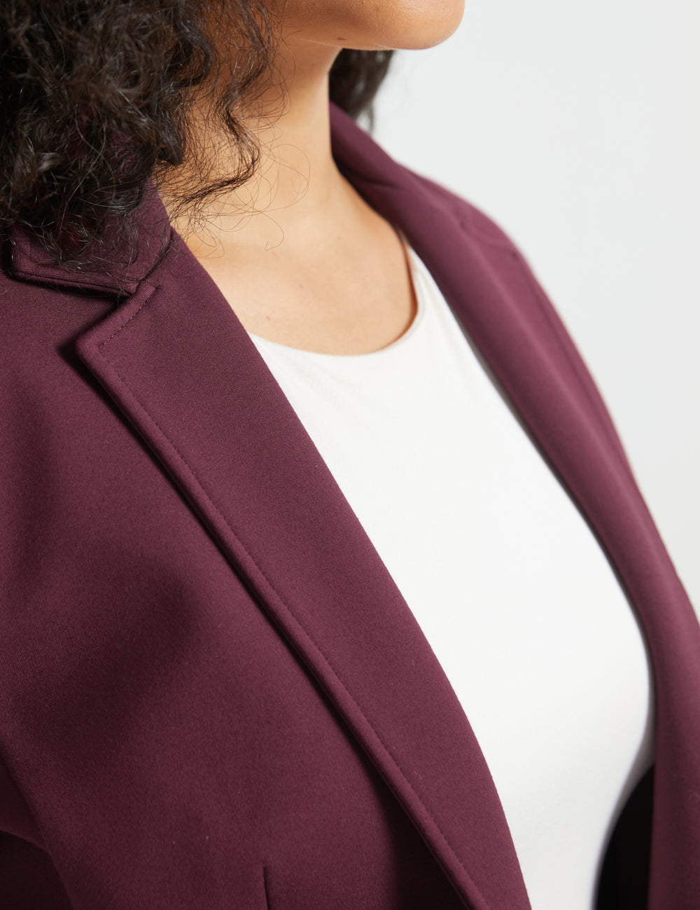Classic Blazer | Stretch Ponte (Burgundy)