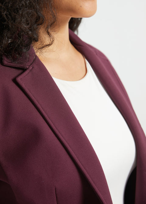Classic Blazer | Stretch Ponte (Burgundy)