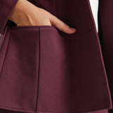 Classic Blazer | Stretch Ponte (Burgundy)