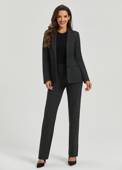 Classic Blazer | Stretch Ponte (Charcoal)