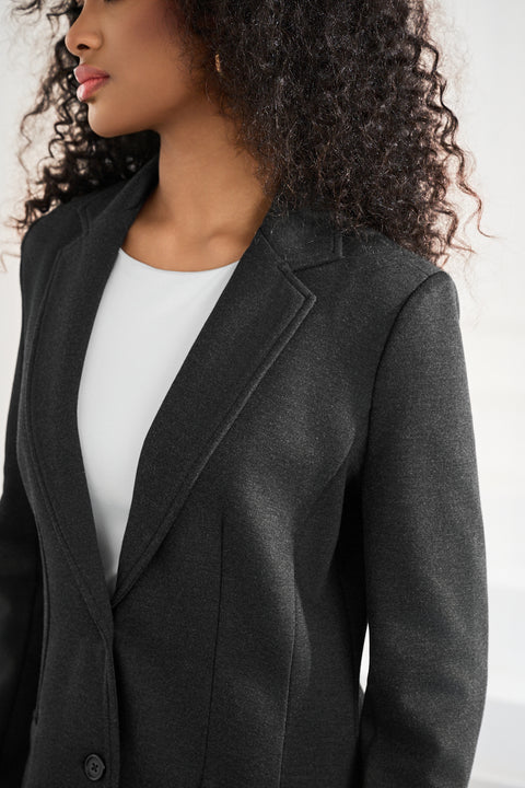 Classic Blazer | Stretch Ponte (Charcoal)