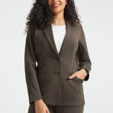 PRESALE ⏰ Classic Blazer | Stretch Ponte (Heather Brown)