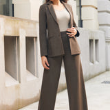 PRESALE ⏰ Classic Blazer | Stretch Ponte (Heather Brown)