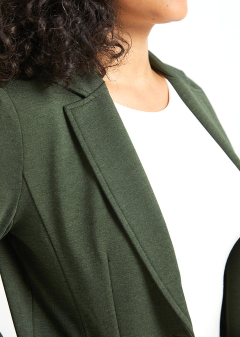PRESALE ⏰ Classic Blazer | Stretch Ponte (Heather Olive)