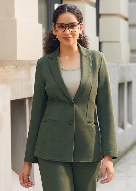 PRESALE ⏰ Classic Blazer | Stretch Ponte (Heather Olive)