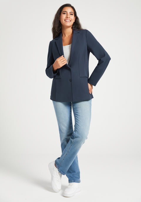 Classic Blazer | Stretch Ponte (Navy)