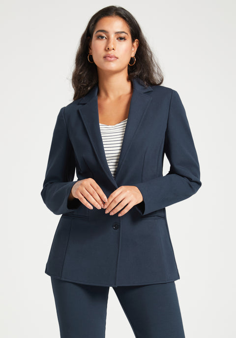 Classic Blazer | Stretch Ponte (Navy)