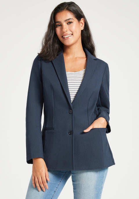 Classic Blazer | Stretch Ponte (Navy)